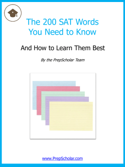 The 200 SAT Words You Need to Know