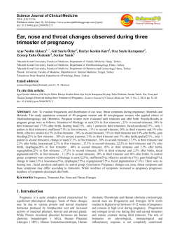 Ear, nose and throat changes observed during three trimester of