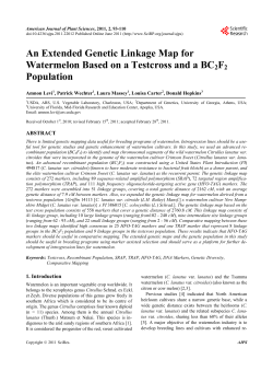 An Extended Genetic Linkage Map for Watermelon Based on a