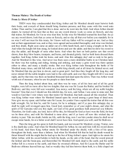 Thomas Malory: The Death of Arthur From Le Morte D`Arthur THEN