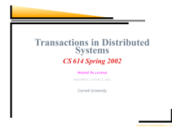 Transactions in Distributed Systems