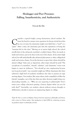 Heidegger and Peer Pressure