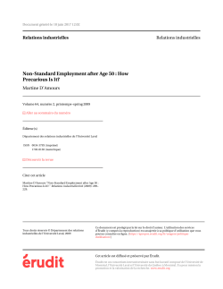 Non-Standard Employment after Age 50 : How Precarious Is It?