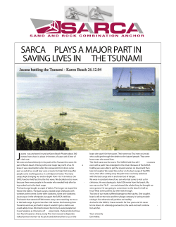 sarca plays a major part in saving lives in the tsunami