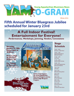 Fifth Annual Winter Bluegrass Jubilee scheduled for January 23rd