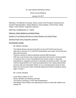 St. Julia Catholic Elementary School School Council Meeting