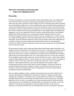 John Ford`s Personality and directing style (Taken from Wikipedia