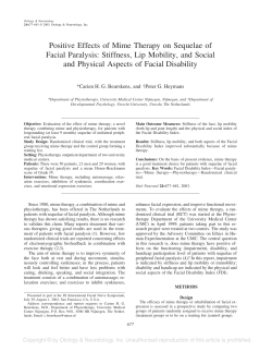 Positive Effects of Mime Therapy on Sequelae of Facial