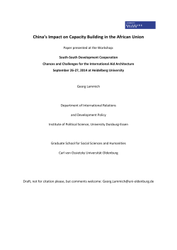 China`s Impact on Capacity Building in the African