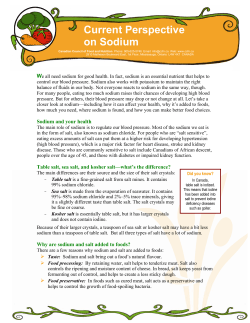 Current Perspective on Sodium