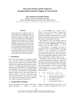 The Good, the Bad, and the Unknown: Morphosyllabic Sentiment