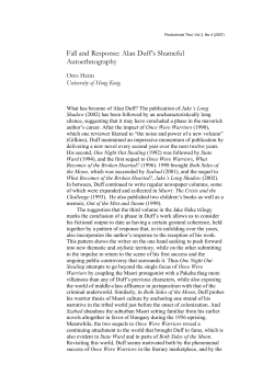 Fall and Response: Alan Duff`s Shameful