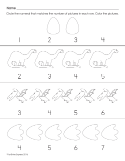 Circle the numeral that matches the number of pictures in each row