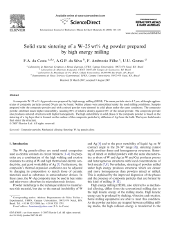 Solid state sintering of a W&ndash;25 wt% Ag powder prepared by