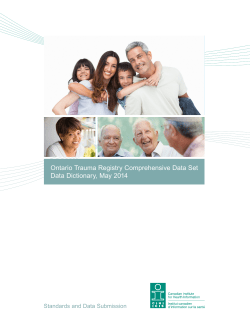 Ontario Trauma Registry Comprehensive Data Set Data Dictionary