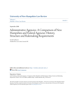 Administrative Agencies: A Comparison of New Hampshire and