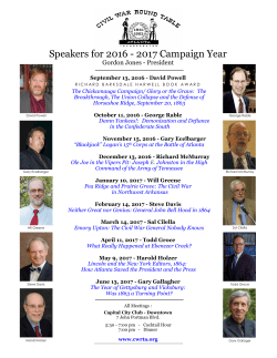 speakers for 2016-17 - Civil War Round Table of Atlanta