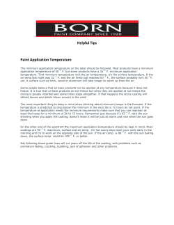 Helpful Tips Paint Application Temperature