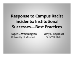 Institutional Successes  Best Practices