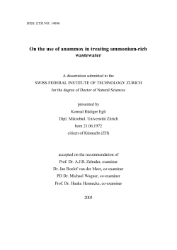On the use of anammox in treating ammonium - ETH E