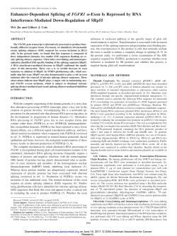 Enhancer-Dependent Splicing of FGFR1 -Exon