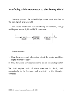 Interfacing a Microprocessor to the Analog World