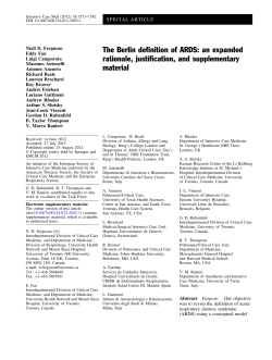 The Berlin definition of ARDS: an expanded rationale, justification