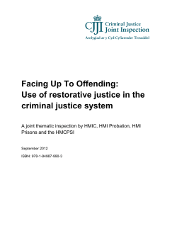 Facing Up To Offending - Criminal Justice Inspectorates