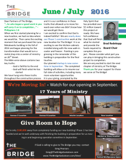 June/July 2016 - The Bridge Saskatoon