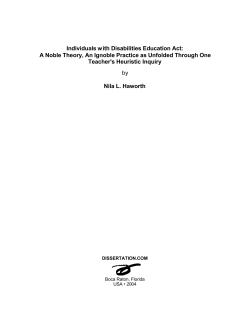 Individuals with Disabilities Education Act: A Noble