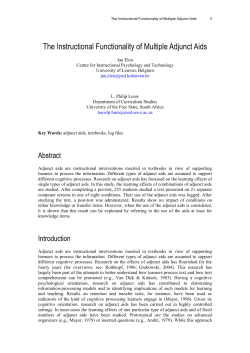 The Instructional Functionality of Multiple Adjunct Aids