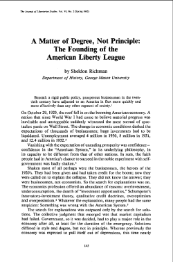 The Founding of the American Liberty League