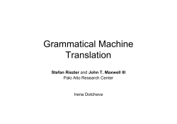 Grammatical Machine Translation