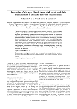 Formation of nitrogen dioxide from nitric oxide and their