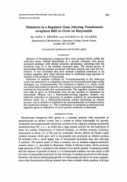 Mutations in a Regulator Gene Allowing