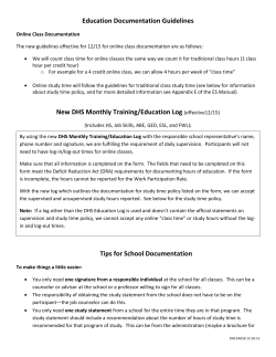 Education Documentation Guidelines-DHS 12-10-15