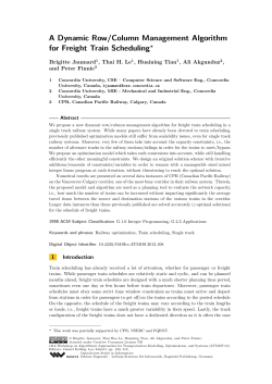 A Dynamic Row/Column Management Algorithm for Freight Train