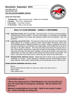 Newsletter September 2010 From Emma and Carl