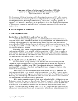 History, Sociology, and Anthropology