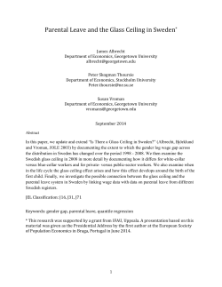 Parental Leave and the Glass Ceiling in Sweden