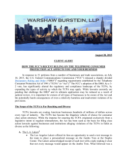 CLIENT ALERT - FCC DECLARATORY RULING AND ORDER