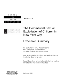 The Commercial Sexual Exploitation of Children in New York City