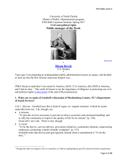 Public manager of the Week Hiram Revels