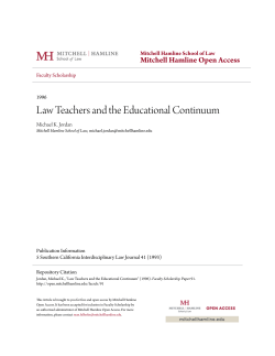 Law Teachers and the Educational Continuum