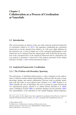 Collaboration as a Process of Creolization at VanceInfo