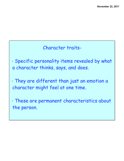 Character traits - Plain Local Schools