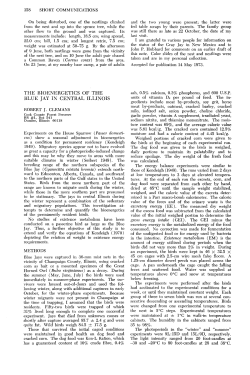 The Bioenergetics of the Blue Jay in Central Illinois