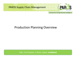 Production Planning Overview