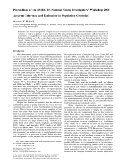Proceedings of the SMBE Tri-National Young Investigators