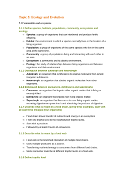 Topic 5: Ecology and Evolution
